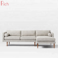 Modern Living Room Fabric Chaise Sectional Sofa For Lobby Room